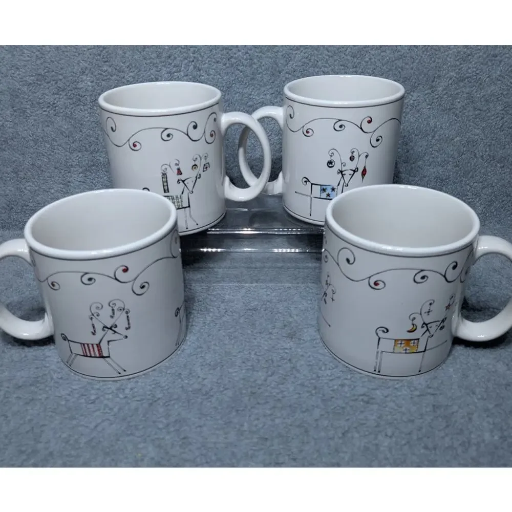 SAKURA by ONEIDA Holiday Patchwork 16 Piece Set 4 Mugs Plates Silverware NEW